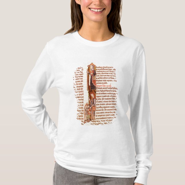 Frau 21 fol.97 Ruth und Boaz, von einer Bibel T-Shirt (Vorderseite)