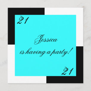 Frau-21. Geburtstags-Party-einfaches Blau Einladung
