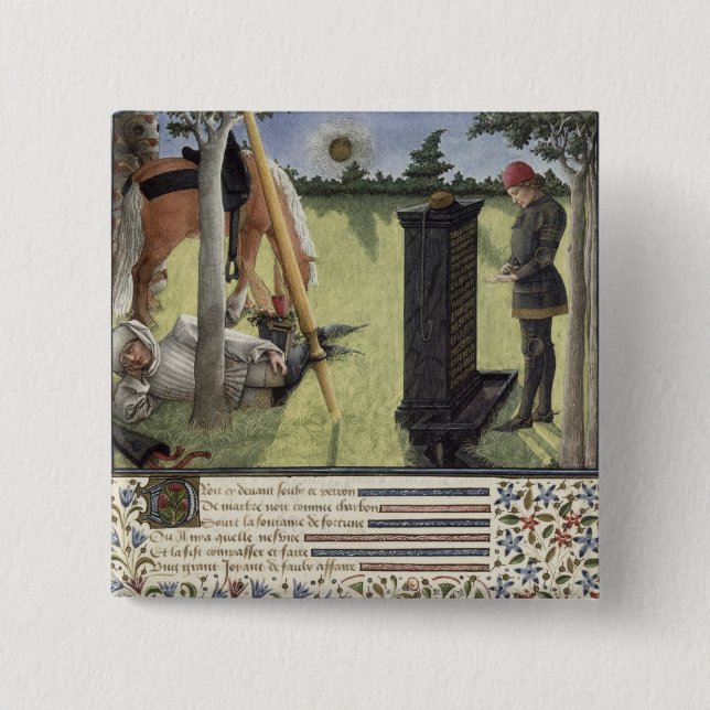 Frau 2597 am Sonnenaufgang, Herz liest die Button (Vorderseite)