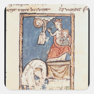 Frau 3516 f.127 der Jongleur von Notre Dame Quadratischer Aufkleber