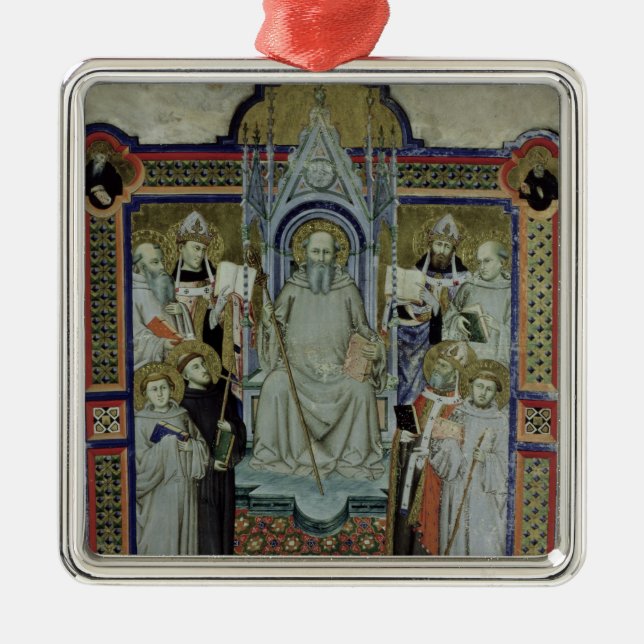 Frau 501 St. Benedict (Pergament) Silbernes Ornament (Vorne)