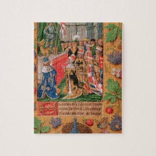 Frau Add 25698 f.3 belichtete Seite von einem Buch Puzzle