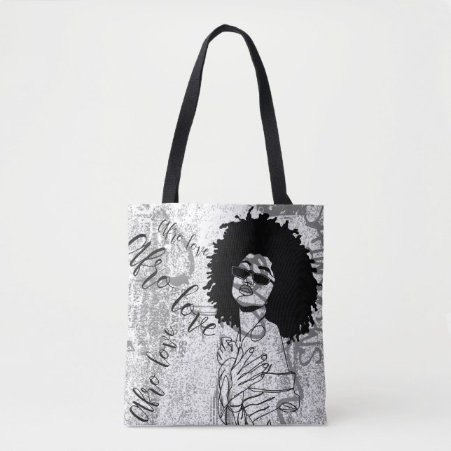 Frau Afro Liebe Graffiti (Vorderseite)