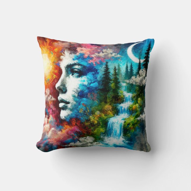 Frau als Erde: Das Embodiment von Natur und Leben Kissen (Vorderseite)