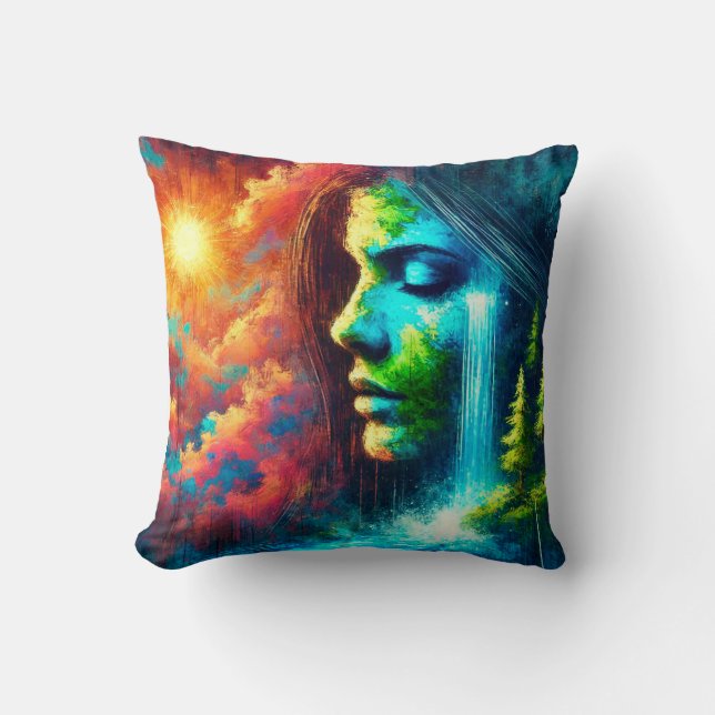 Frau als Erde: Das Embodiment von Natur und Leben Kissen (Vorderseite)