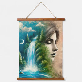 Frau als Erde: Das Embodiment von Natur und Leben Wandteppich Mit Holzrahmen