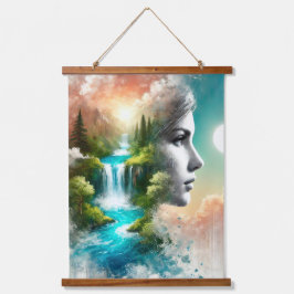 Frau als Erde: Das Embodiment von Natur und Leben Wandteppich Mit Holzrahmen