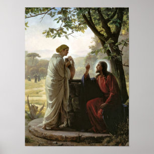 Frau am Brunnen, Religiös Poster