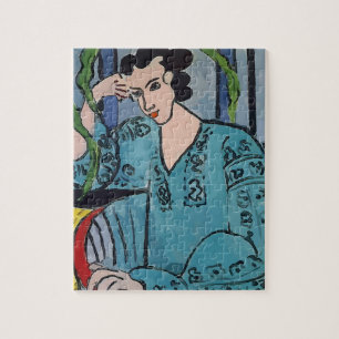 Frau am Handy im Vintage-Stil Puzzle