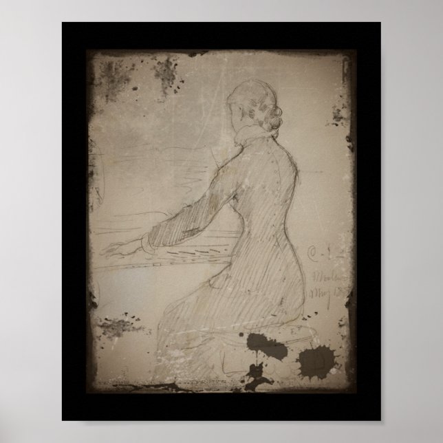 Frau am Klavier (Dam Vid Piano) Poster (Vorne)