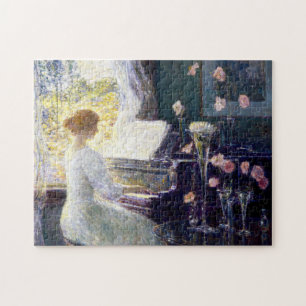 Frau am Klavier von Childe Hassam Puzzle