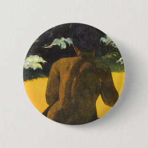 Frau am Meer von Paul Gauguin, Vintage Fine Art Button