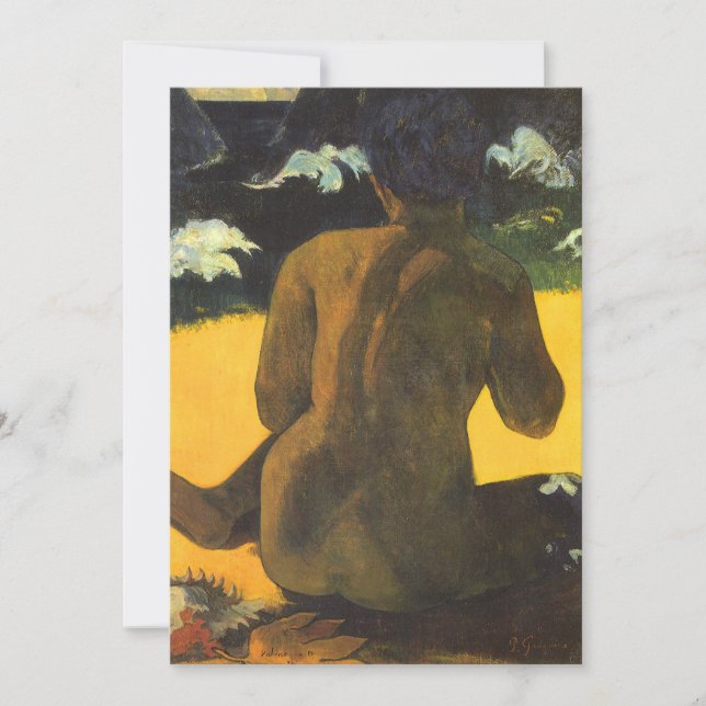 Frau am Meer von Paul Gauguin, Vintage Kunst (Vorderseite)