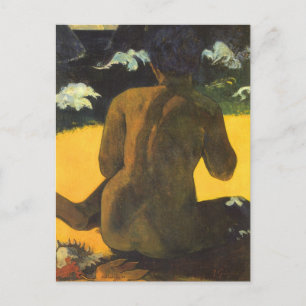 Frau am Meer von Paul Gauguin, Vintage Kunst Postkarte