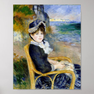 Frau am Meer von Pierre-Auguste Renoir Poster