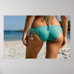Frau am Strand Poster