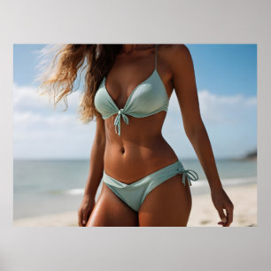 Frau am Strand Poster