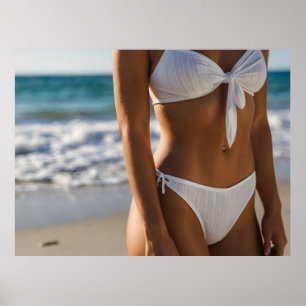 Frau am Strand Poster
