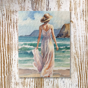 Frau am Strand Puzzle