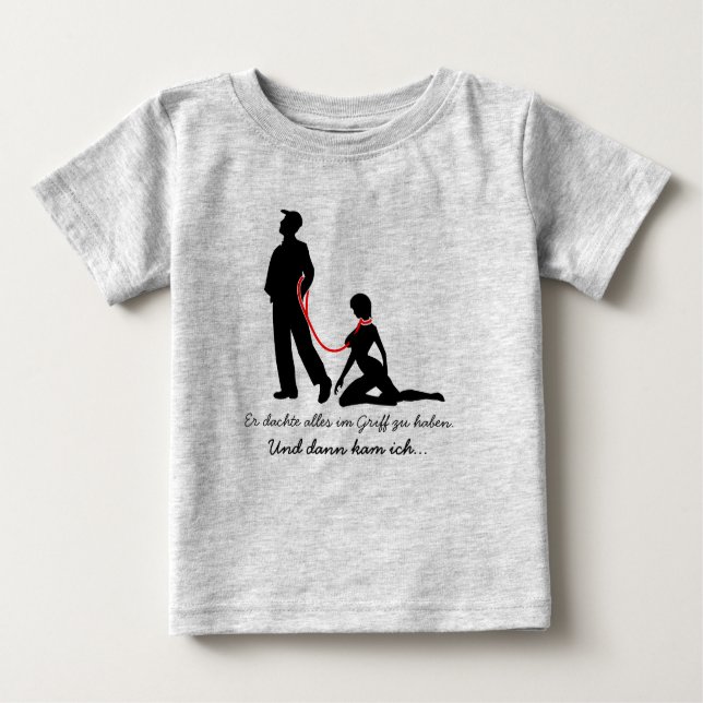 Frau an der Leine - Böse Männer Baby T-shirt (Vorderseite)