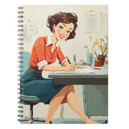 Frau an der Rezeption Notizblock