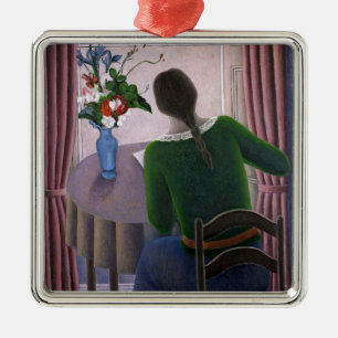 Frau an Fenster 1998 Silbernes Ornament