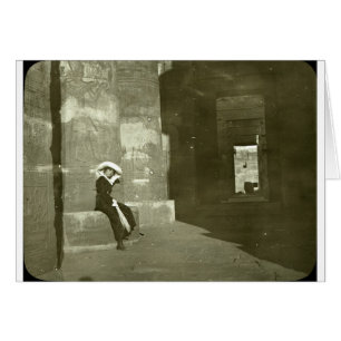 Frau an Kom Ombo Tempel, Ägypten, frühe 1900s