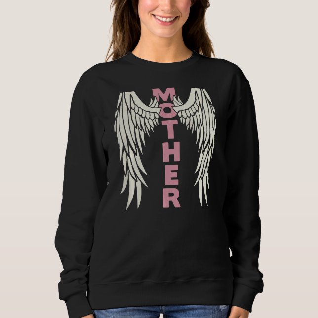 Frau Angel Wings Best Mama Mother Da Sweatshirt (Vorderseite)