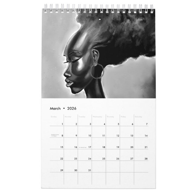 Frau - Aquarellmalerei Kalender (Mär 2026)