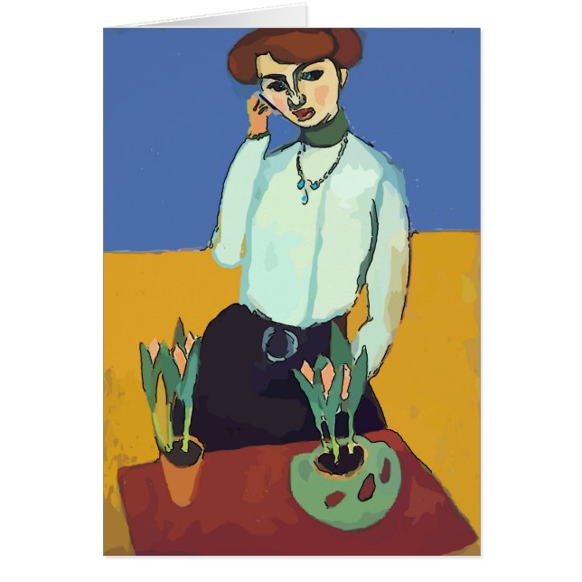 Frau auf dem Handy Abstrakt Matisse Style, (Vorne)