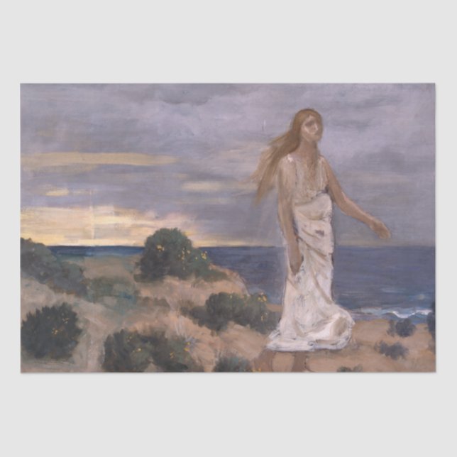 Frau auf dem Strand durch Puvis de Chavannes Seidenpapier (Vorderseite)