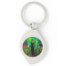 Frau auf der schönen grünen Wiese