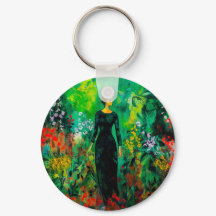 Frau auf der schönen grünen Wiese