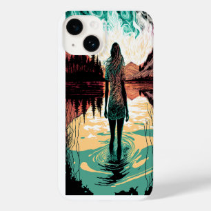 Frau auf einem psychedelischen See-Handyhülle Case-Mate iPhone 14 Hülle