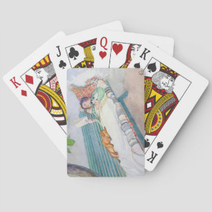 Frau auf einer Bank, 1913 (mit Papier) Spielkarten