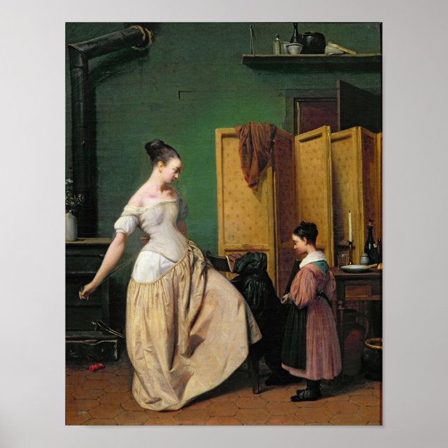 Frau auf ihrer Toilette, 1835 Poster (Vorne)