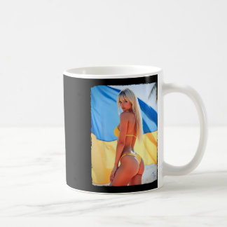 Frau auf T-Shirt - Blondes Bikini und Ukraine Kaffeetasse