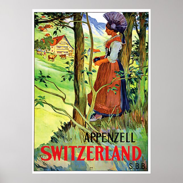 Frau aus Appezell, Schweiz Poster (Vorne)