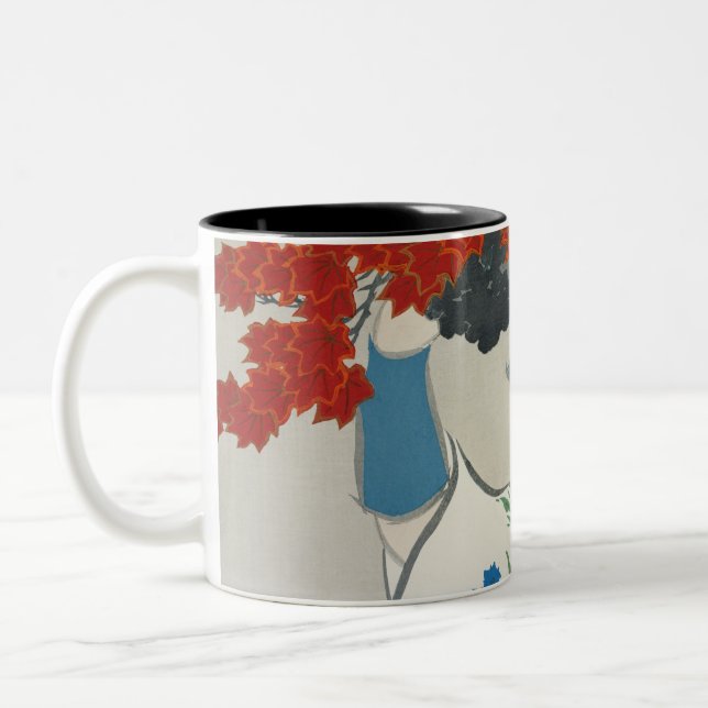 Frau aus Momoyogusa (1909) Zweifarbige Tasse (Links)