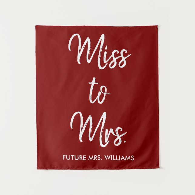 Frau Backdrop Maroon Brautparty Prop Wandteppich (Vorderseite)