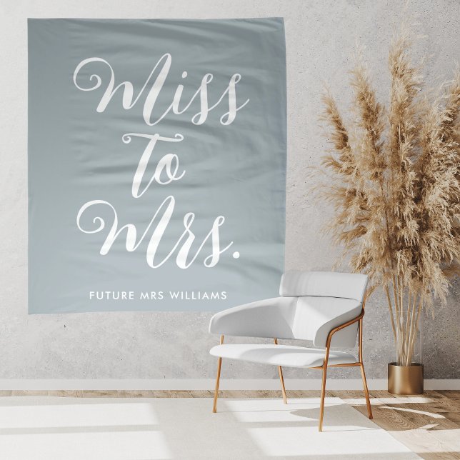 Frau Banner Hintergrund des modernen Brautparty Wandteppich (Modern miss to mrs bridal shower backdrop is the perfect personalised bridal shower photo booth)