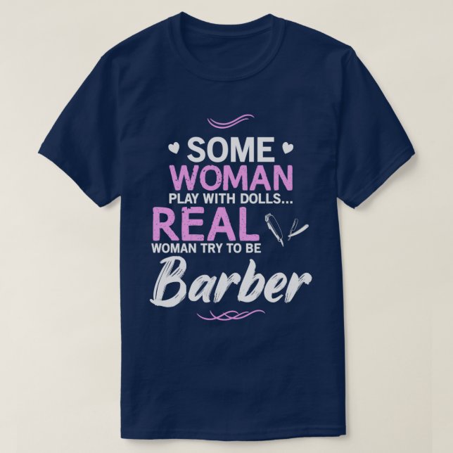 Frau Barber Funny Design für Geschenke T-Shirt (Design vorne)