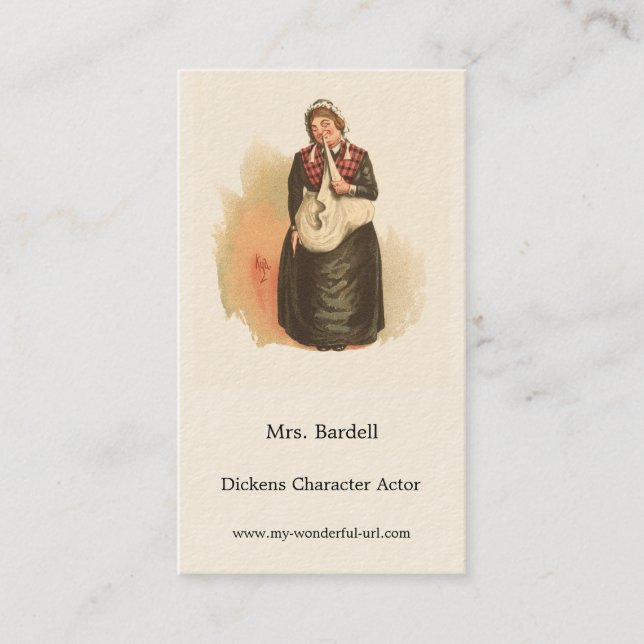 Frau Bardell von Kyd - Dickens' The Pickwick Paper Visitenkarte (Vorderseite)