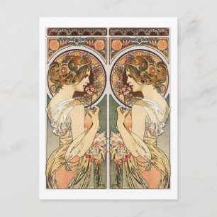 Frau bei Mirror Postkarte