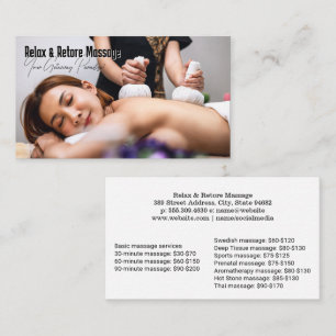 Frau beim Thai-Massage im Spa Visitenkarte