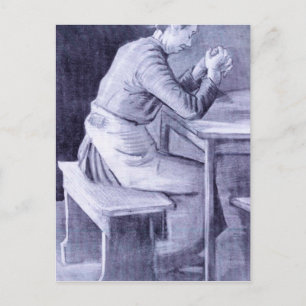Frau betet von Vincent van Gogh Postkarte