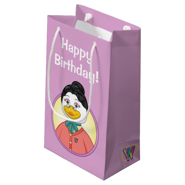 Frau Birdy Kleine Geschenktüte (Rückseite Schrägansicht)