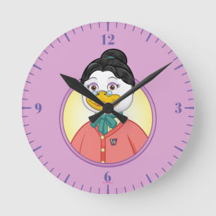 Frau Birdy Runde Wanduhr