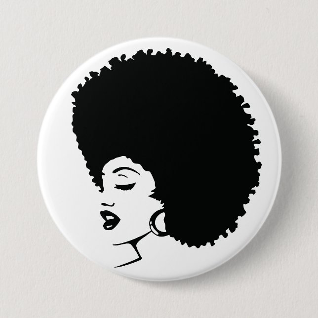 Frau Black Power Button (Vorderseite)