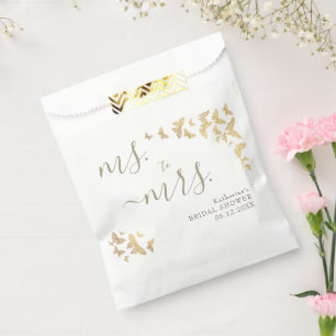 Frau Boho Gold Butterfly Classy Brautparty Geschenktütchen